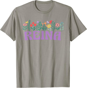 Wildflower Floral Queen Name Mother's Day Women's , white, S T-Shirt - T-Shirt | Sand