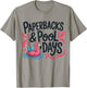 Paperbacks, Pool Days and Flamingo Summer Splash Design T-Shirt - T-Shirt | Sand