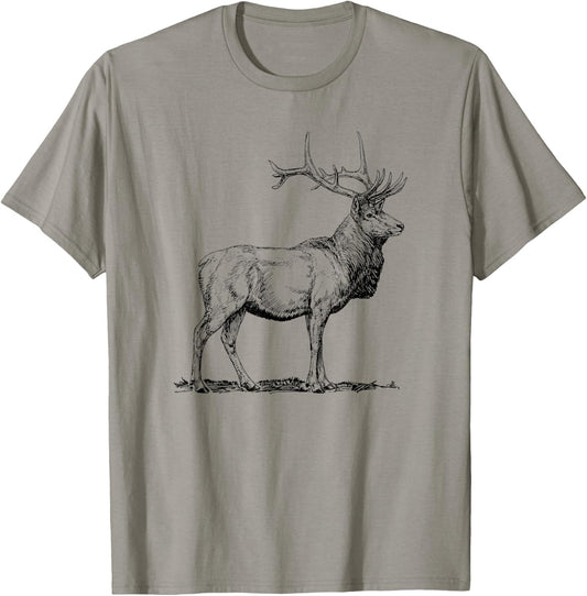 Cute Deer Whitetail Buck Illustration Graphic Boy & Girl T-Shirt - T-Shirt | Sand