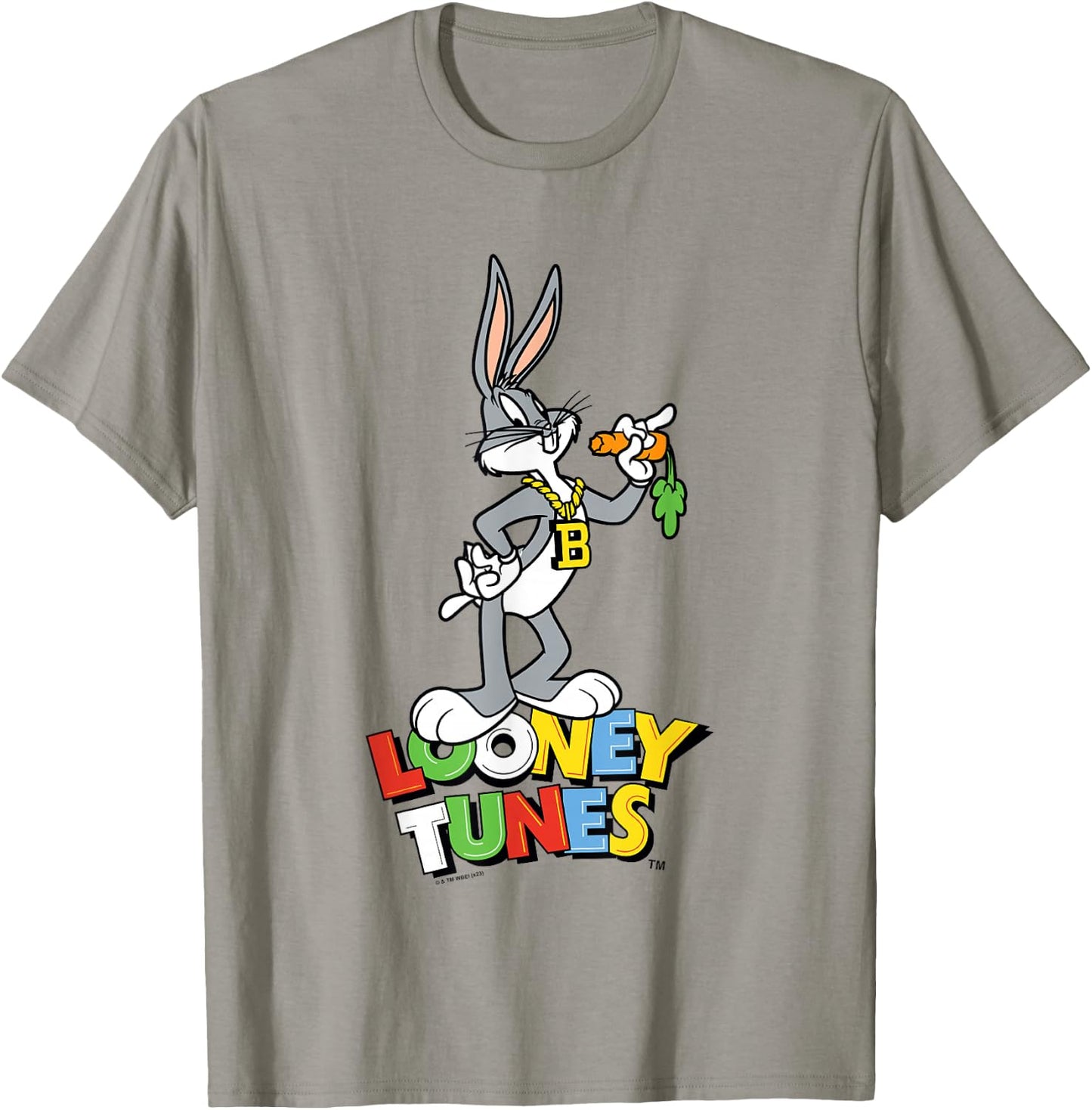 Looney Tunes Bugs Bunny With Bling Collar Portrait T-Shirt - T-Shirt | Sand