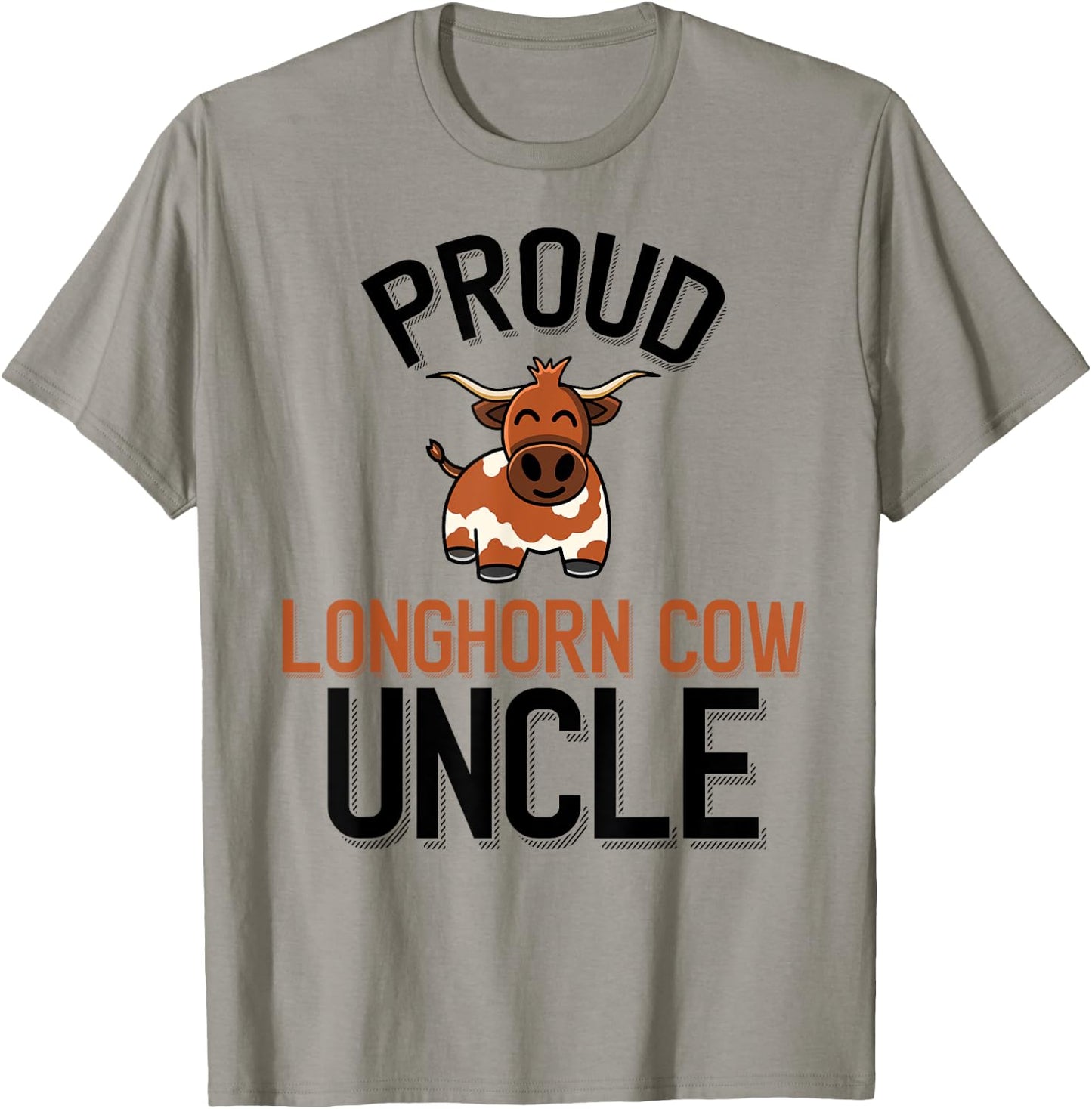 Proud Longhorn Cow Uncle Cute Longhorn Cow Family T-Shirt - T-Shirt | Sand