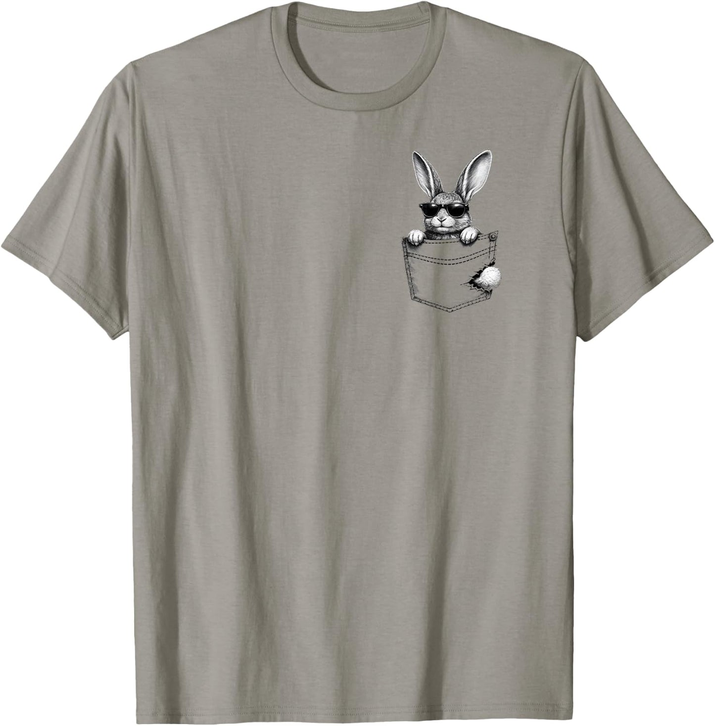Cute and Funny Bunny in a Fake Pocket Rabbit T-Shirt - T-Shirt | Sand