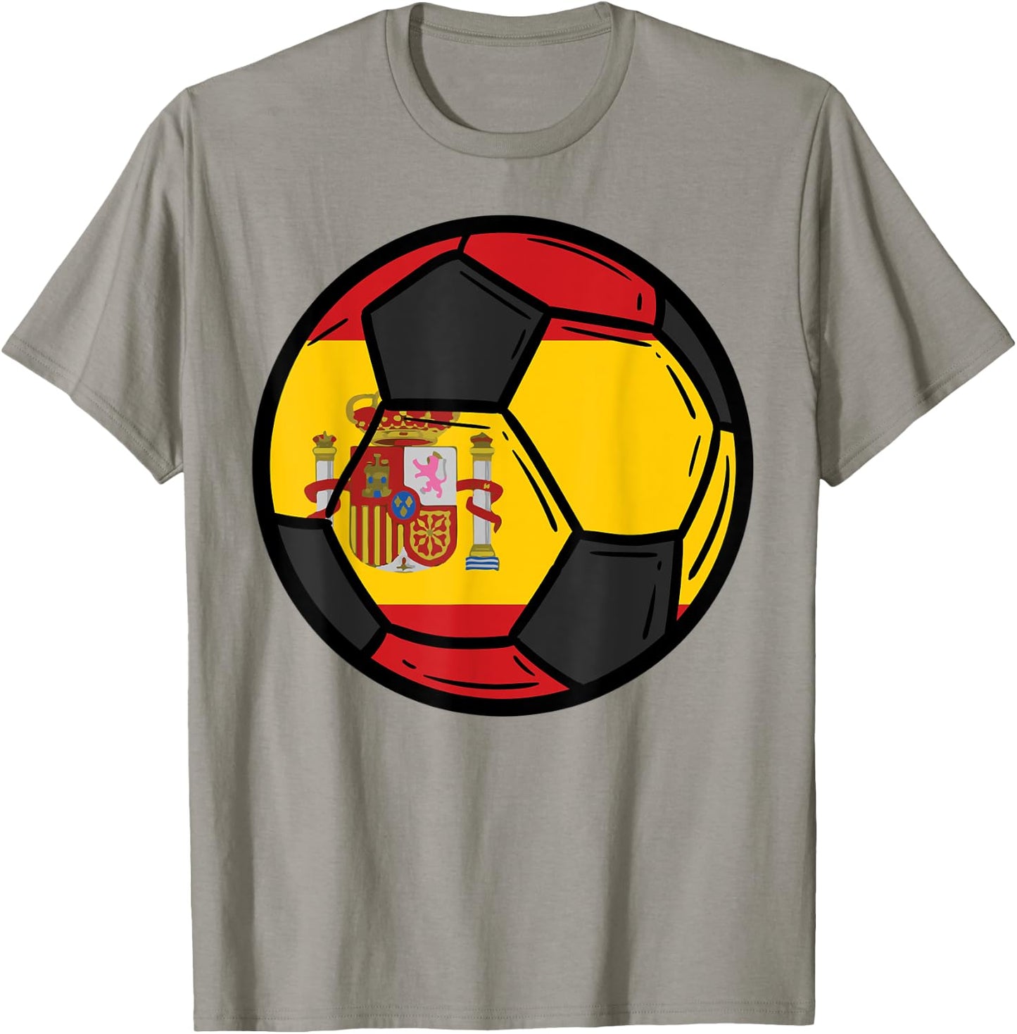 Spain Flag Spanish Soccer Ball Men Women Kids Boys Girls T-Shirt - T-Shirt | Sand