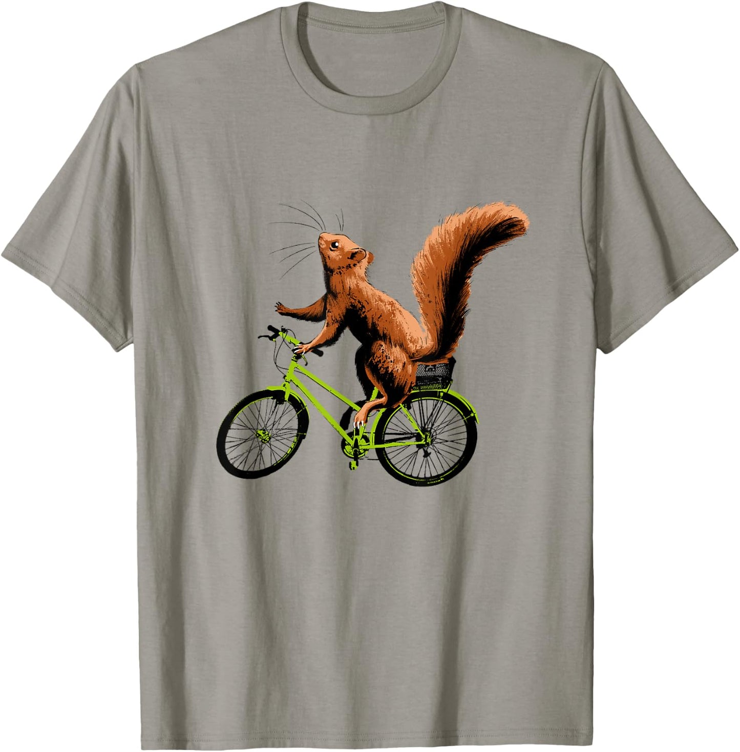 Squirrel Riding a Bicycle - Funny Cycling Shirt T-Shirt - T-Shirt | Sand