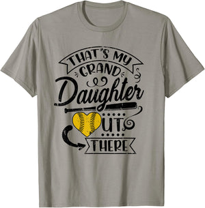 That's My Granddaughter Out There Softball Grandma Grandpa T-Shirt - T-Shirt | Sand