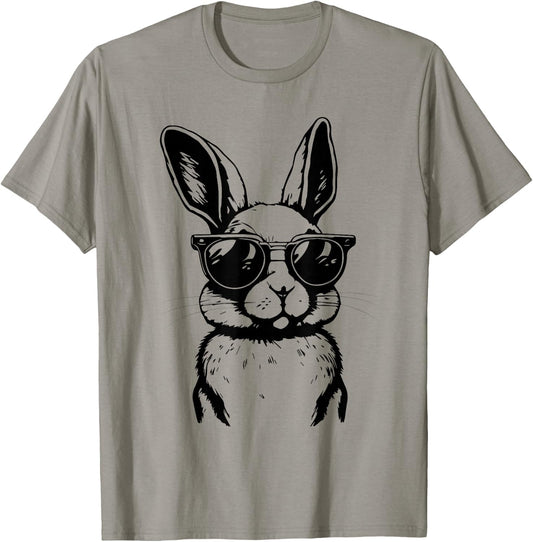 Bunny Face with Sunglasses for Boys Men Kids Easter Day Small T-Shirt - T-Shirt | Sand