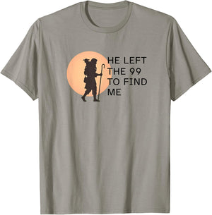 He Left the 99 to Find Me Lost Sheep Silhouette Parable T-Shirt - T-Shirt | Sand