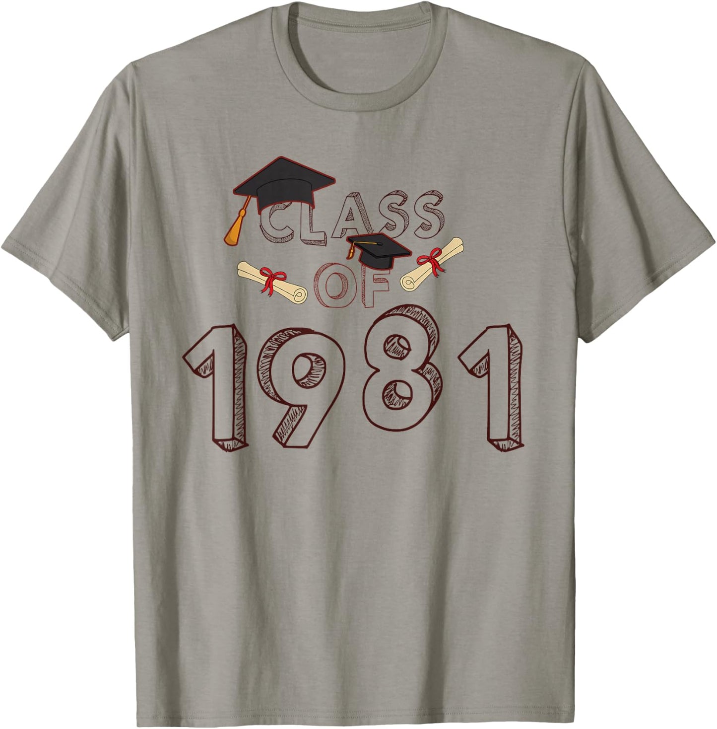 Graduation School Reunion Student Teacher Class of 1981 T-Shirt - T-Shirt | Sand