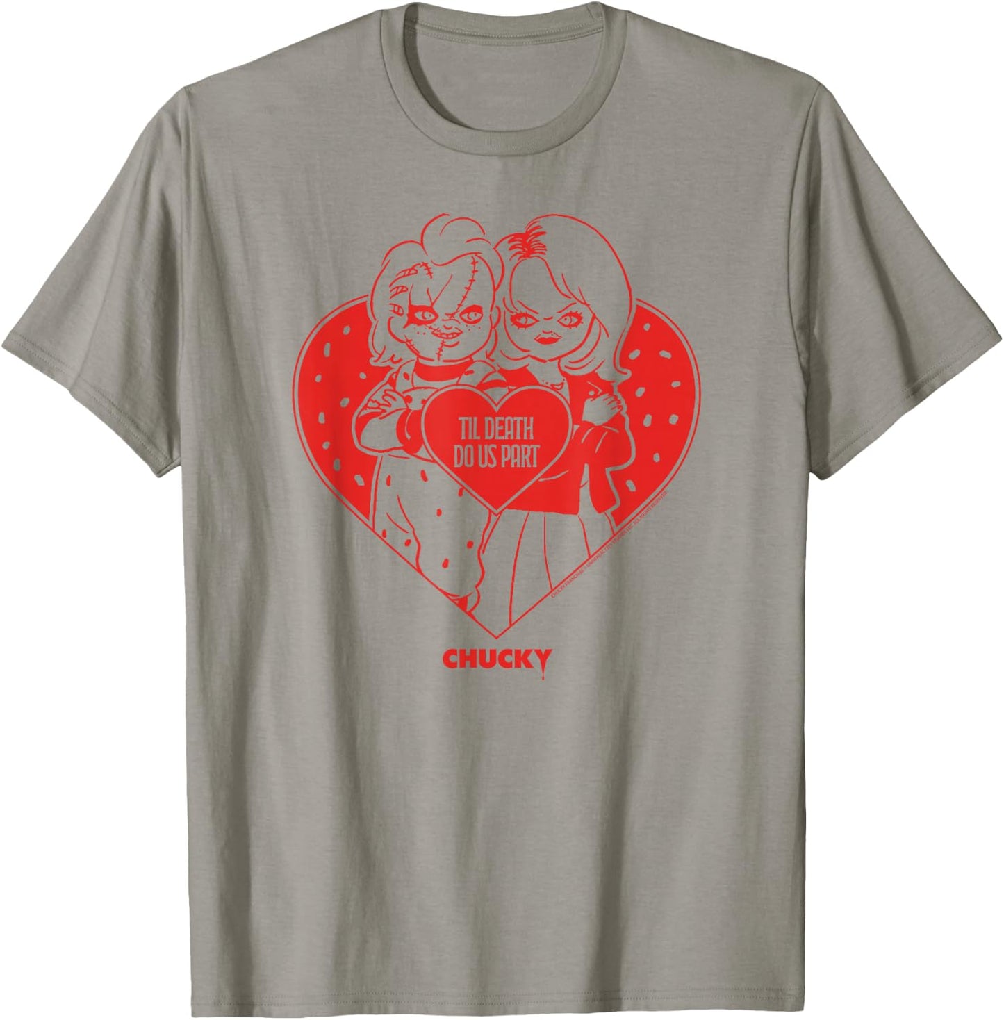 Chucky & Tiffany Til Death Do Us Part Valentine T-Shirt - T-Shirt | Sand