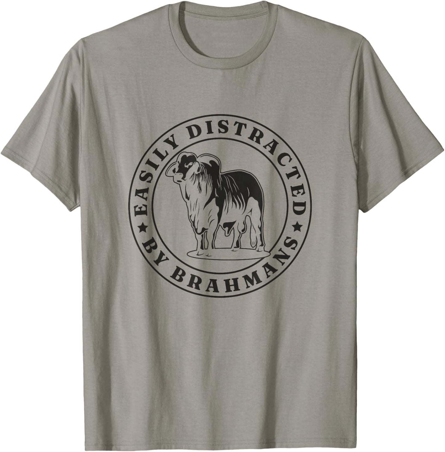 Distracted By Brahmans American Brahman Cow Livestock Cattle T-Shirt - T-Shirt | Sand