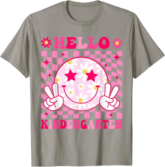 Hello Kindergarten Back To School First Day of Kindergarten T-Shirt - T-Shirt | Sand