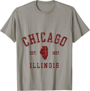 Chicago Illinois Est 1837 Vintage Style T-Shirt - T-Shirt | Sand