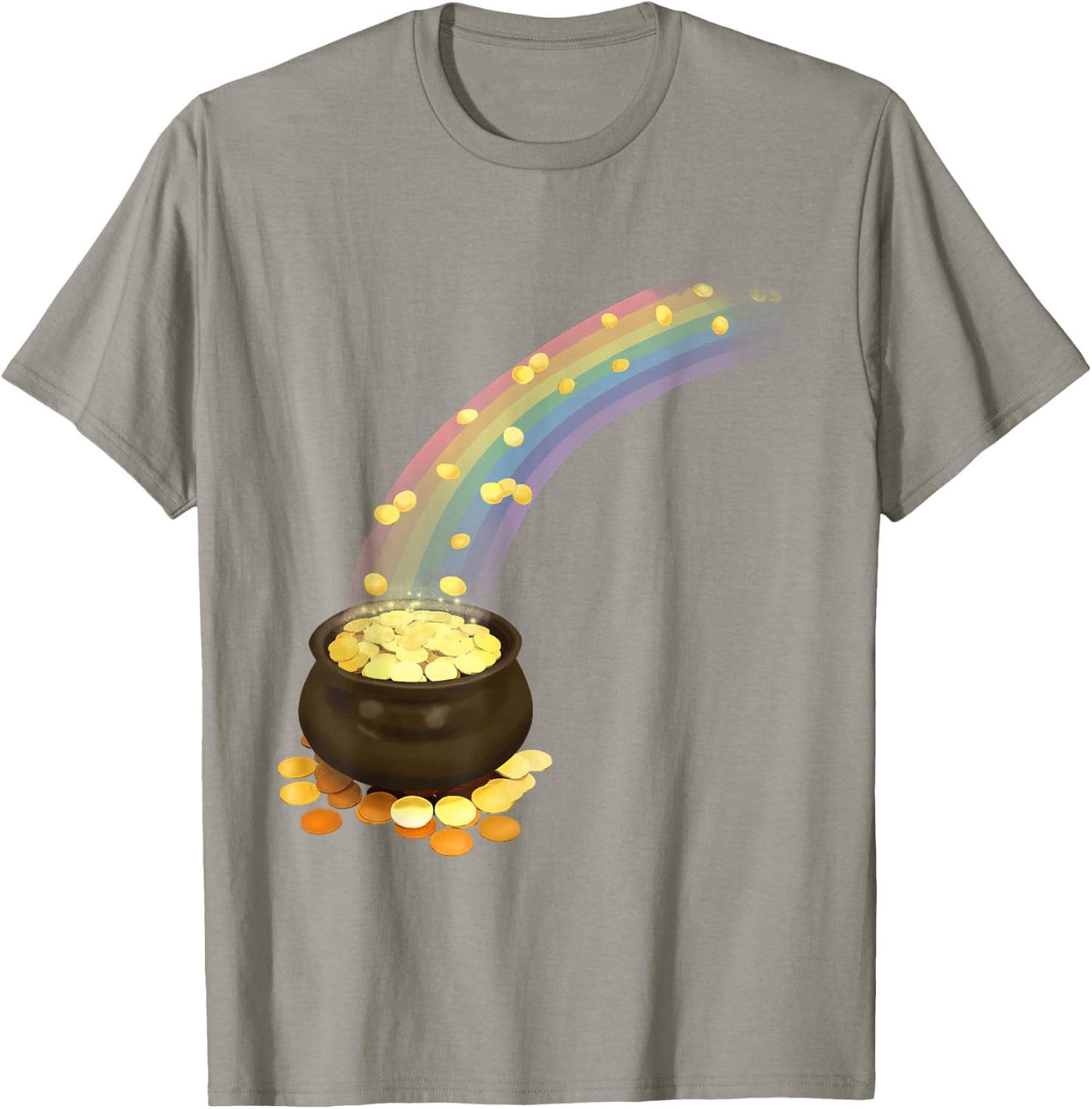 St Patrick's Day Leprechaun's Pot of Gold at End of Rainbow T-Shirt - T-Shirt | Sand
