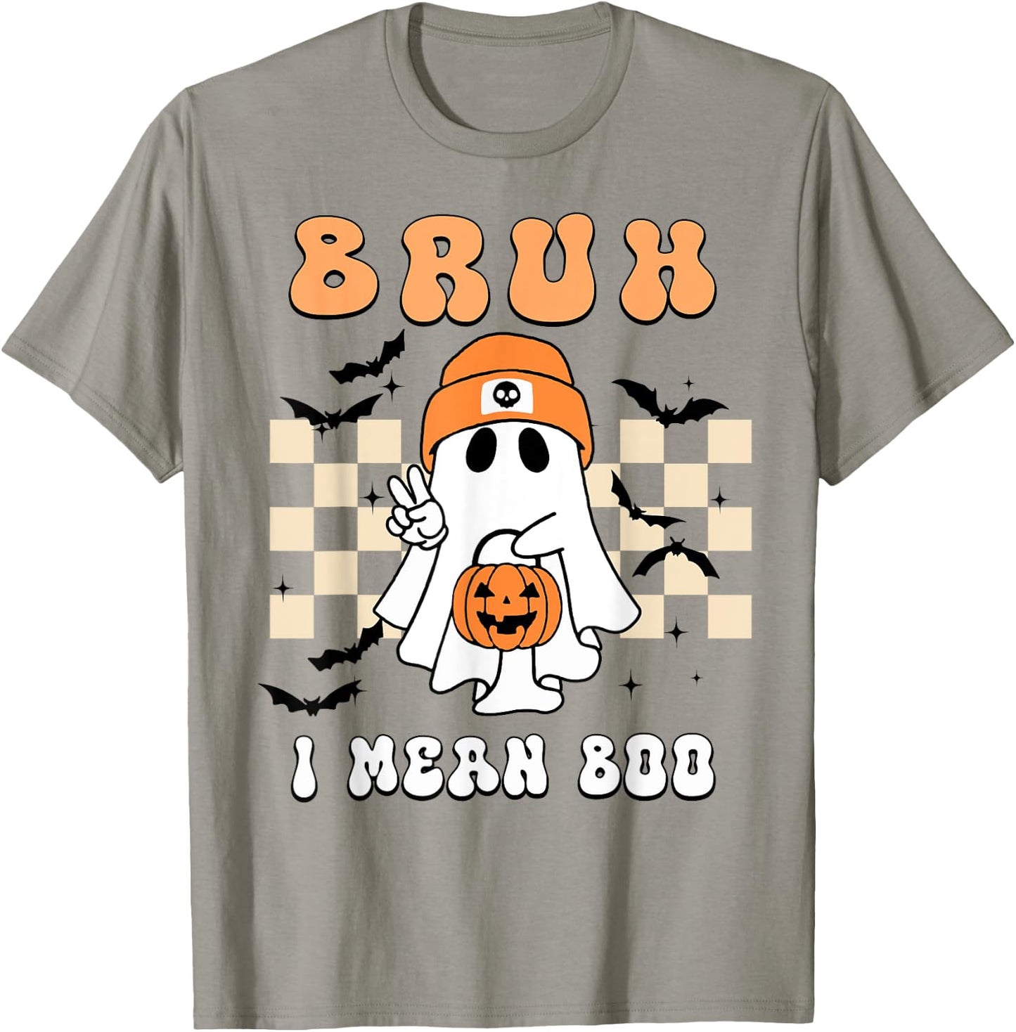 Ghost JackOLantern Bruh I Mean Boo Toddler Boy Halloween Kid T-Shirt - T-Shirt | Sand