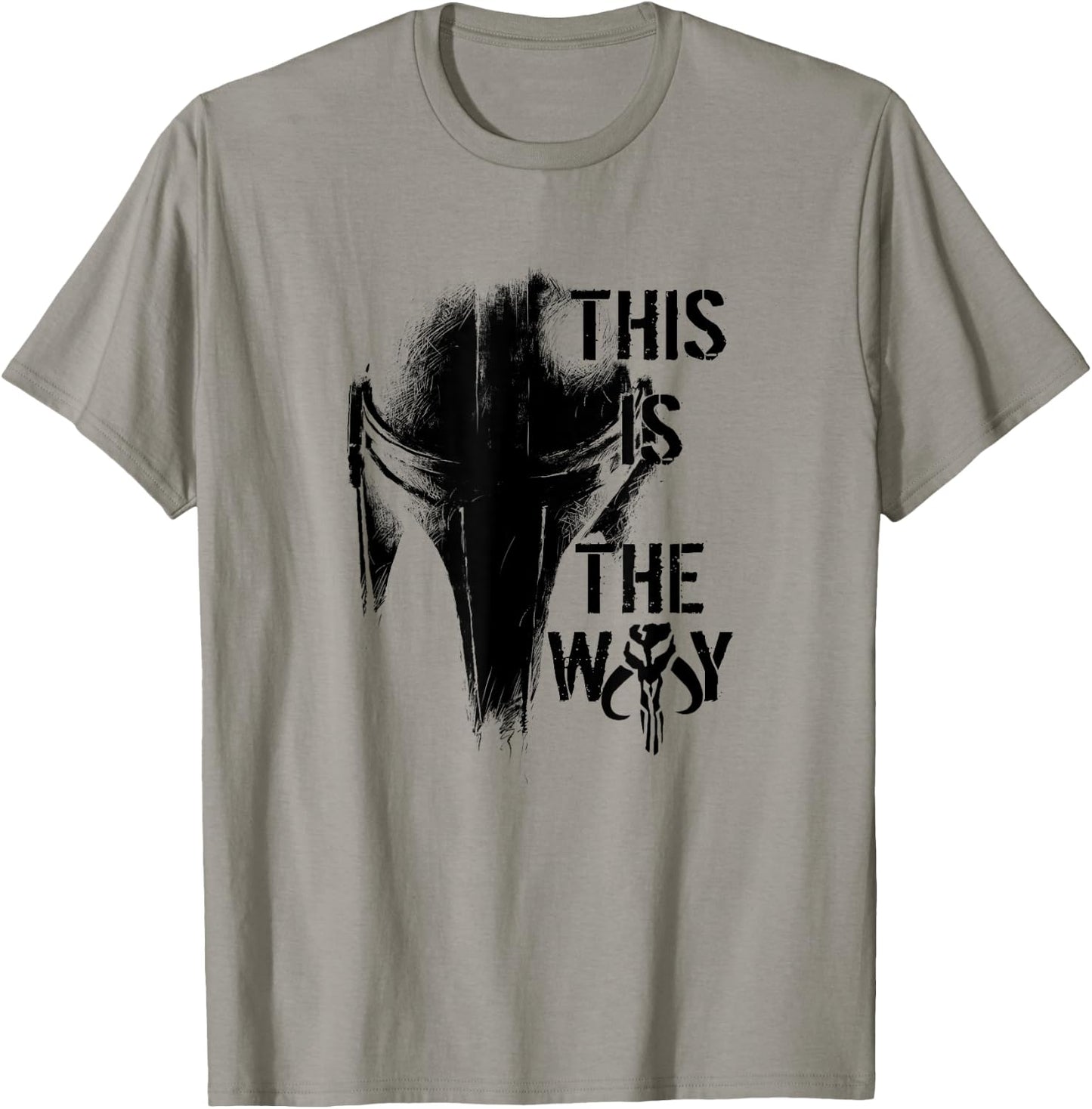 Star Wars The Mandalorian The Way Mando Helm - Weiß, Kurzarm, V-Ausschnitt, Klein, , Einfarbig, Pull-On, 1 Count, EU 38/40 T-Shirt - T-Shirt | Sand