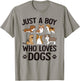 Just A Boy Who Loves Dogs Boys Toddler Puppy Dog Lover T-Shirt - T-Shirt | Sand