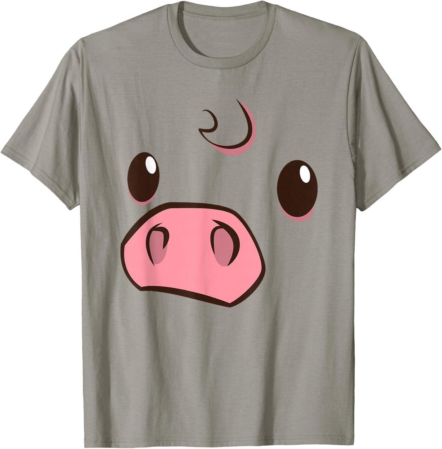 Cute Pig Animal Face Disguise Costume Swine Easy Halloween T-Shirt - T-Shirt | Sand