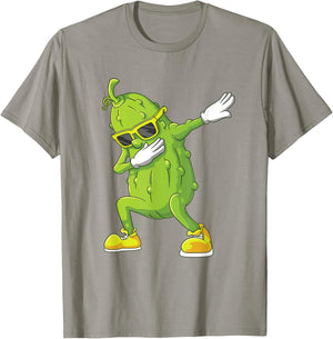 Dab Halloween Pickle Dabbing Dancing Cucumber Costume Party T-Shirt - T-Shirt | Sand