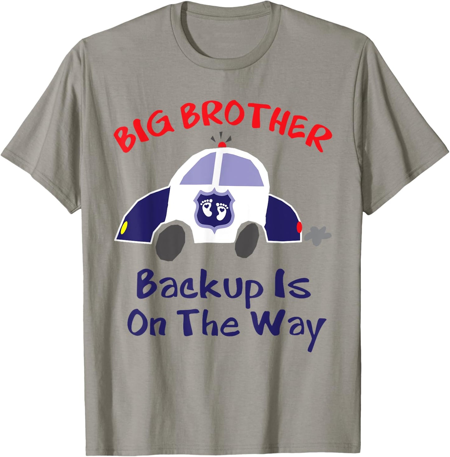 Funny Big Brother Pregnancy Announcement Shirt Police Car T-Shirt - T-Shirt | Sand