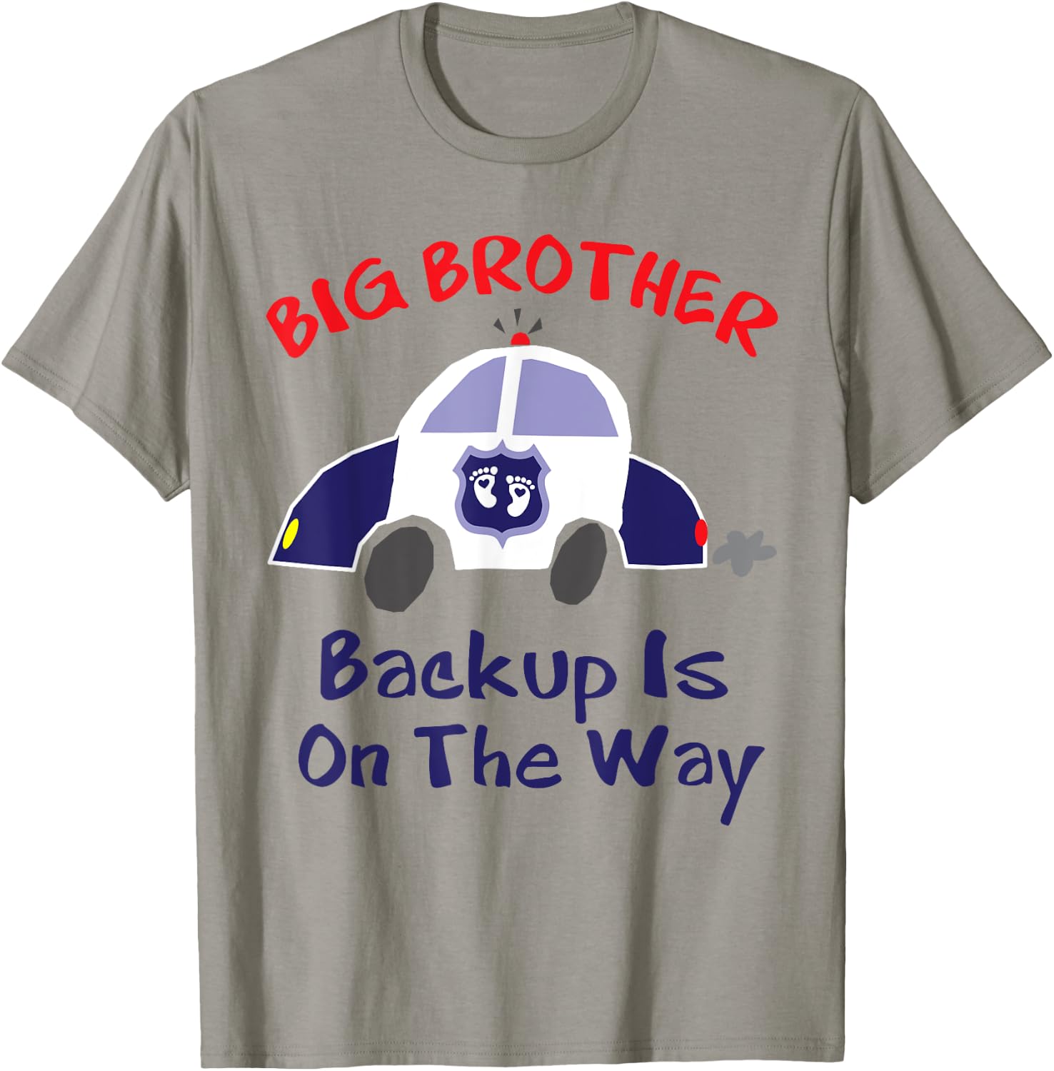 Funny Big Brother Pregnancy Announcement Shirt Police Car T-Shirt - T-Shirt | Sand
