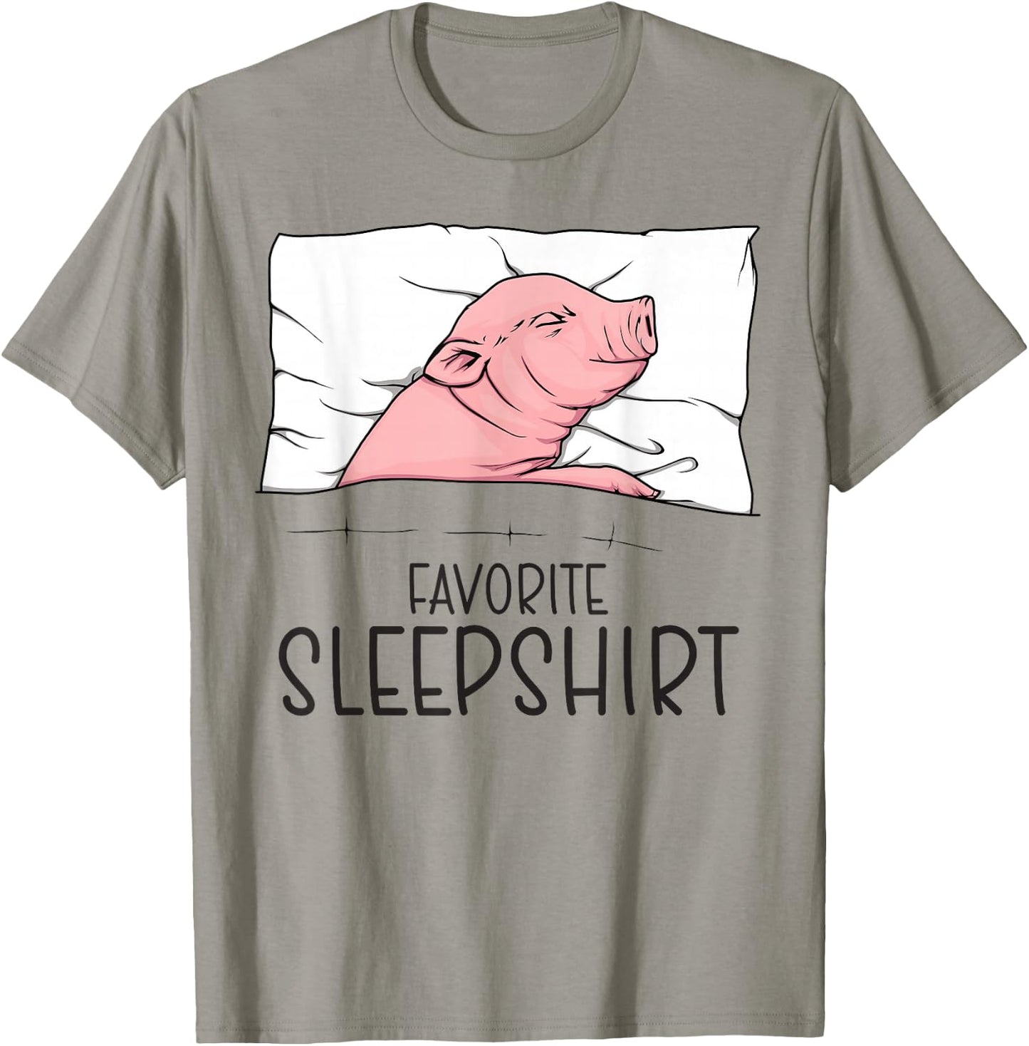 Favorite Sleepshirt, Napping Pig, Piglet & Piggy Pajama T-Shirt - T-Shirt | Sand