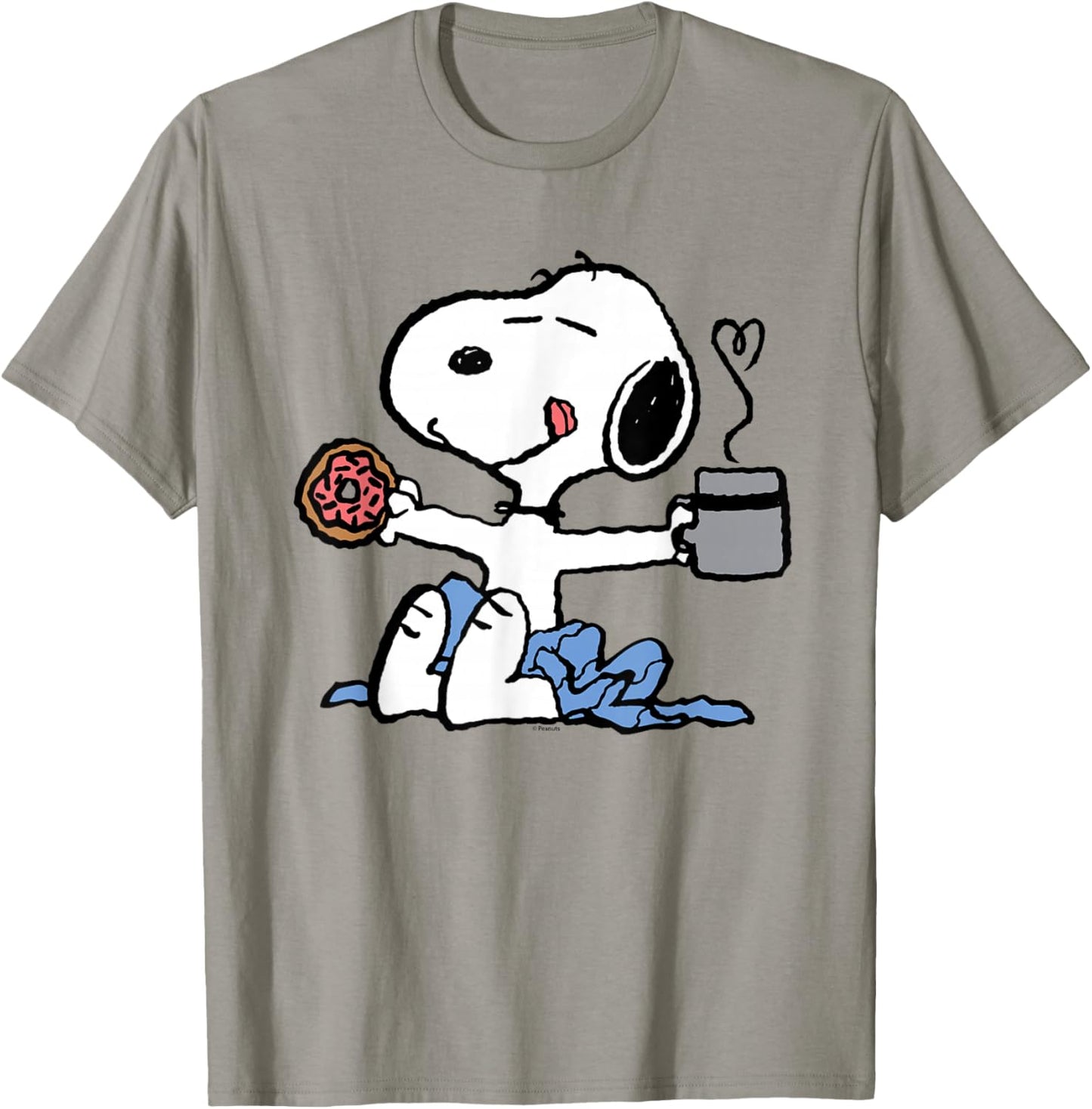 Peanuts - Donut Coffee Snoopy , blue T-Shirt - T-Shirt | Sand