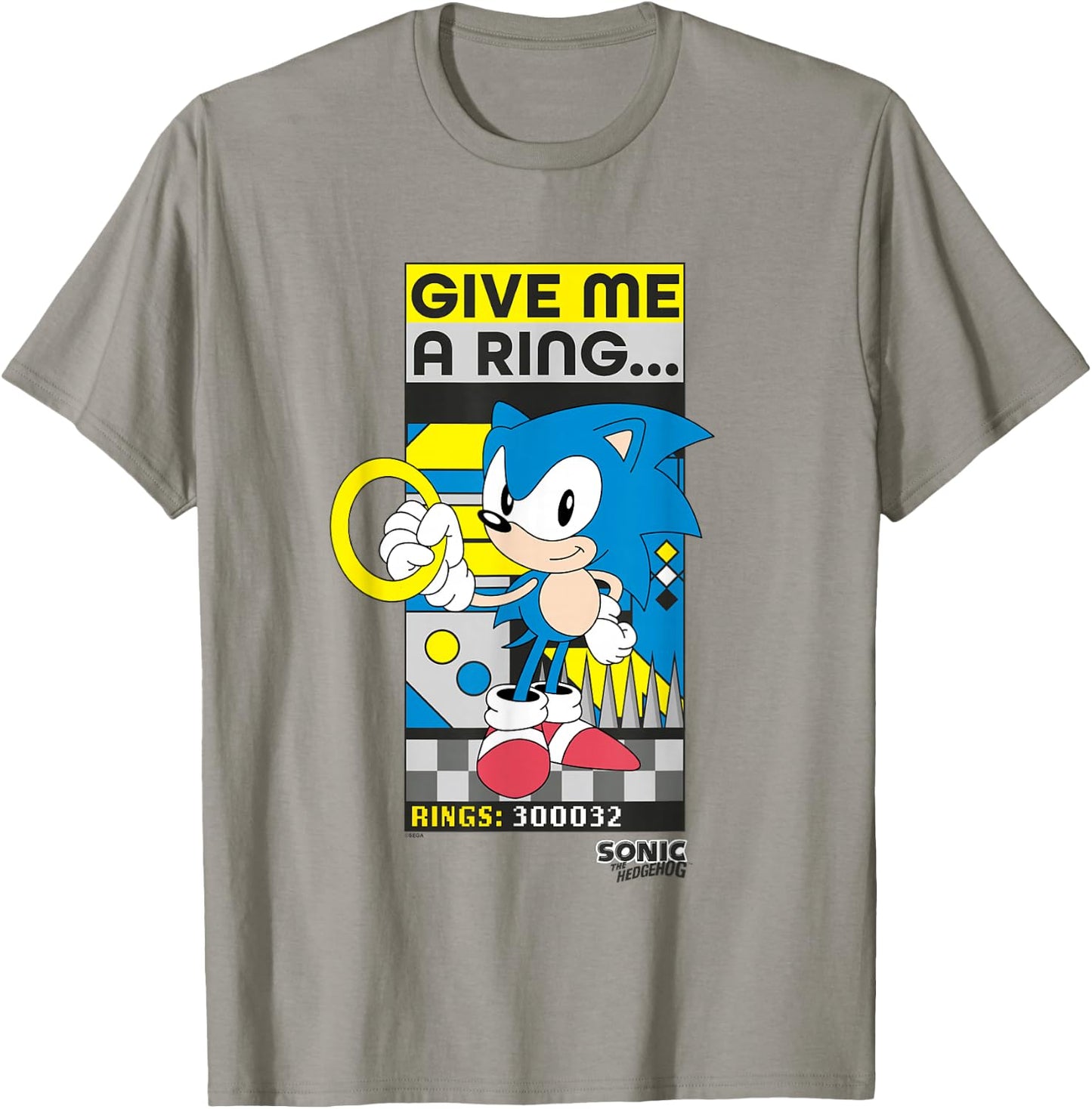 Sonic The Hedgehog Give Me A Ring… Retro Sonic Poster T-Shirt - T-Shirt | Sand