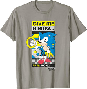 Sonic The Hedgehog Give Me A Ring… Retro Sonic Poster T-Shirt - T-Shirt | Sand
