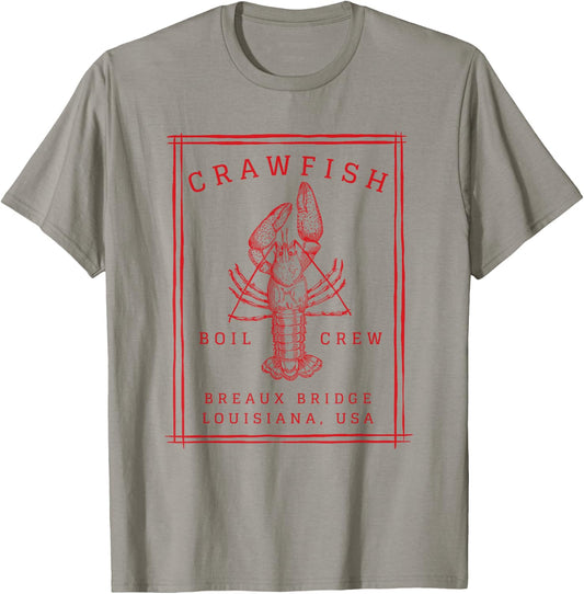 Crawfish Crew Breaux Bridge Retro Cajun Seafood Gift T-Shirt - T-Shirt | Sand