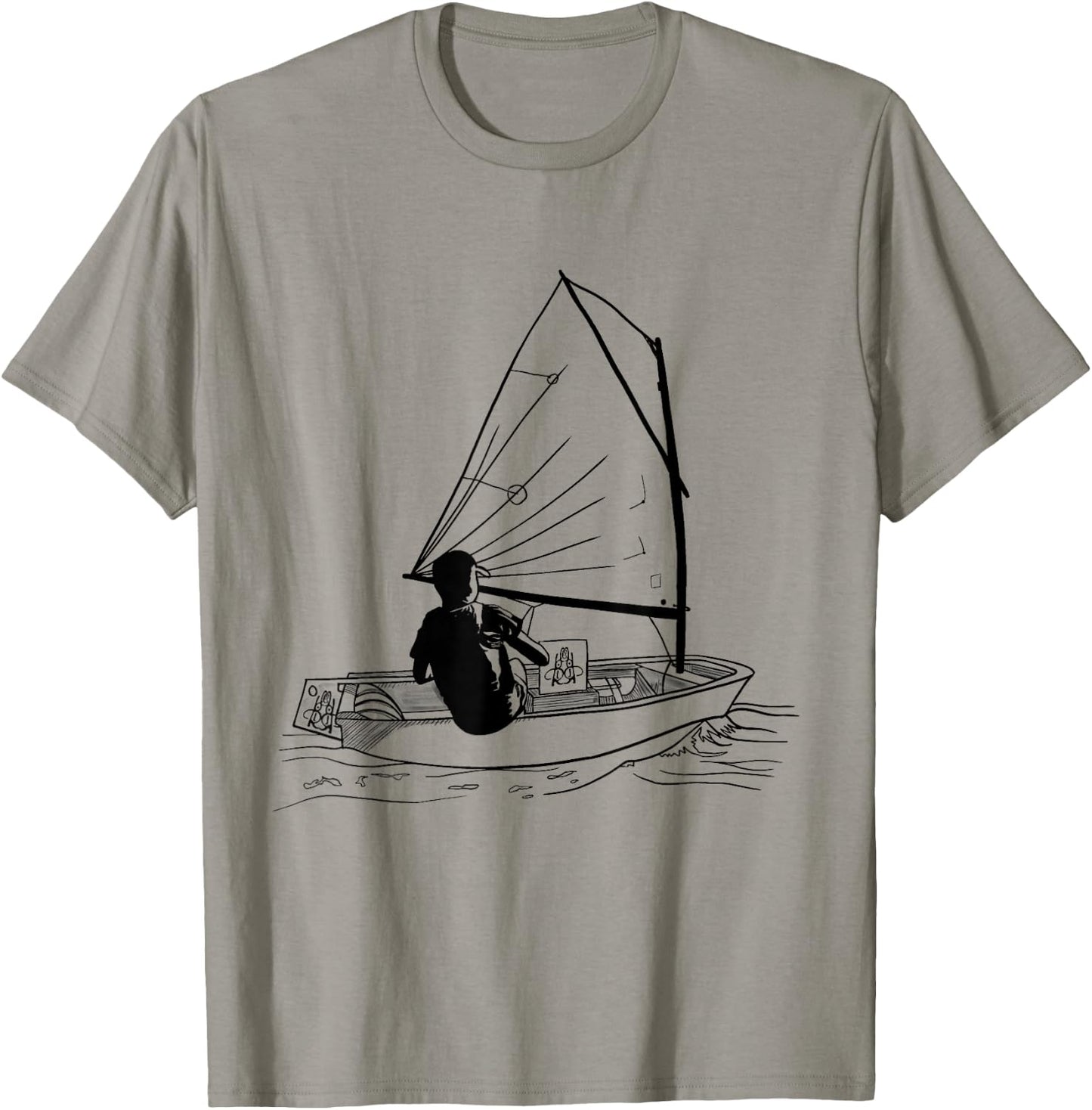 Opti Segelboot Grafik Dinghy Boot Segeln Liebhaber T-Shirt - T-Shirt | Sand