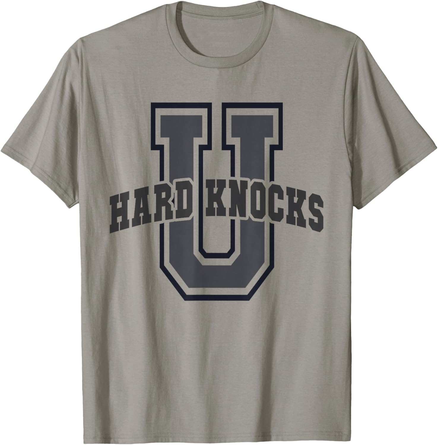 Funny University HARD KNOCKS Life College Mom Cheerleading T-Shirt - T-Shirt | Sand