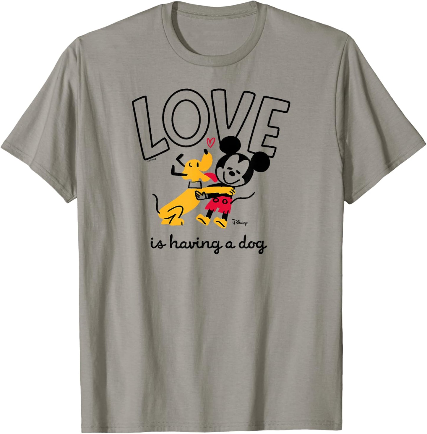 Mickey Mouse and Pluto - Love is Having a Dog T-Shirt - T-Shirt | Sand