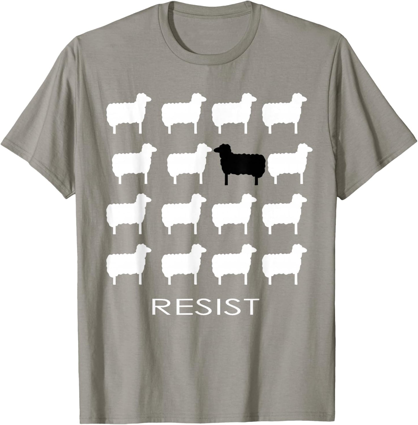 White and Black Sheep Resist Empowering Dissent Resistance T-Shirt - T-Shirt | Sand