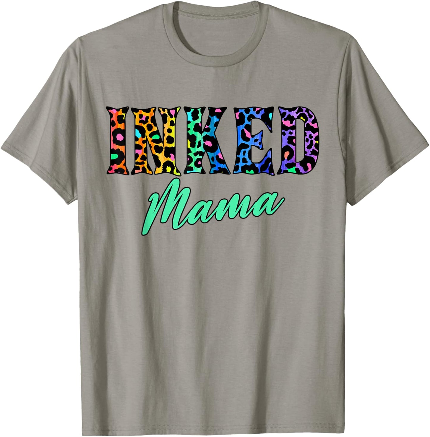 Inked Mama – Tattooed Mom with Leopard Print Attitude T-Shirt - T-Shirt | Sand