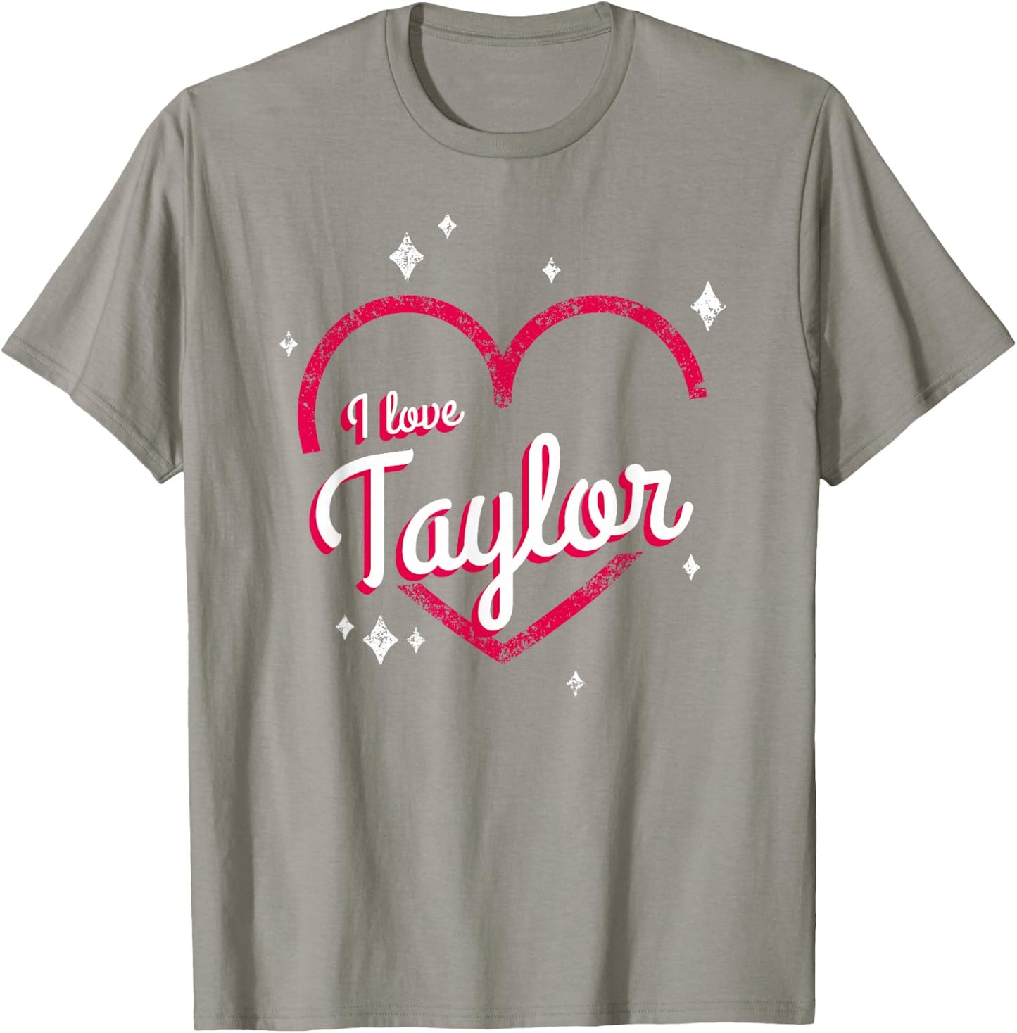 Pink Heart Graphic I Love Taylor , pink T-Shirt - T-Shirt | Sand