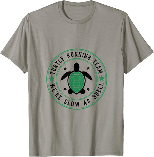 Turtle Running Team Funny Slow Runners T-Shirt - T-Shirt | Sand