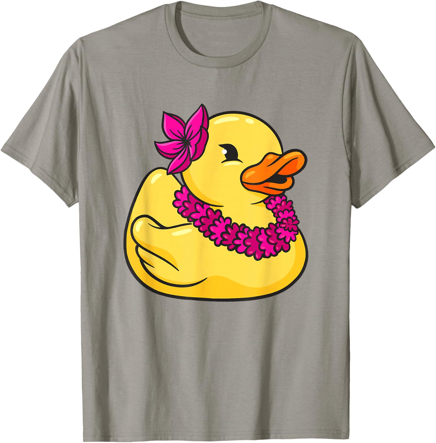 Hawaiian Rubber Duck Flower Wreath T-Shirt - T-Shirt | Sand