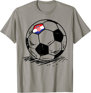 Croatia Flag Croatian Soccer Football Fan Men Women Kids T-Shirt - T-Shirt | Sand