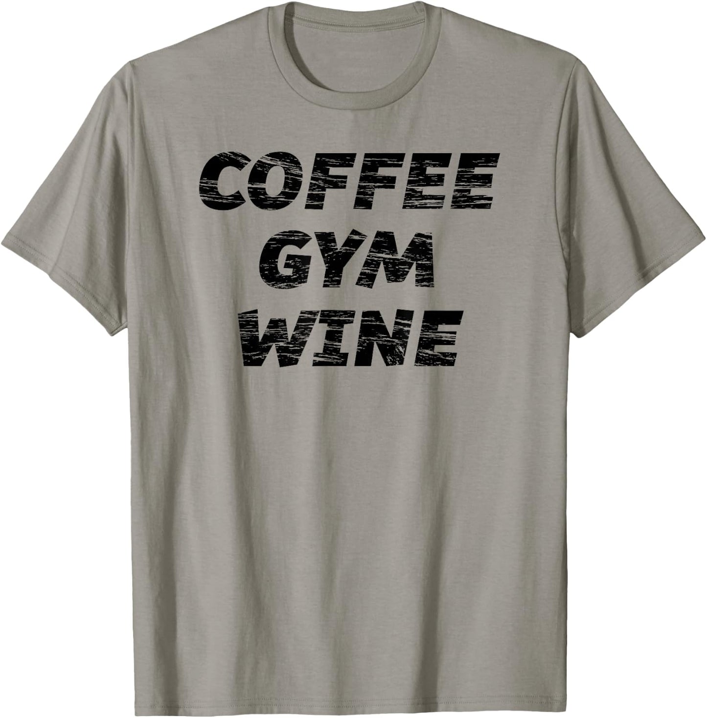 COFFEE GYM WINE | Cute Fitness Top Women - Graphic T-Shirt - T-Shirt | Sand
