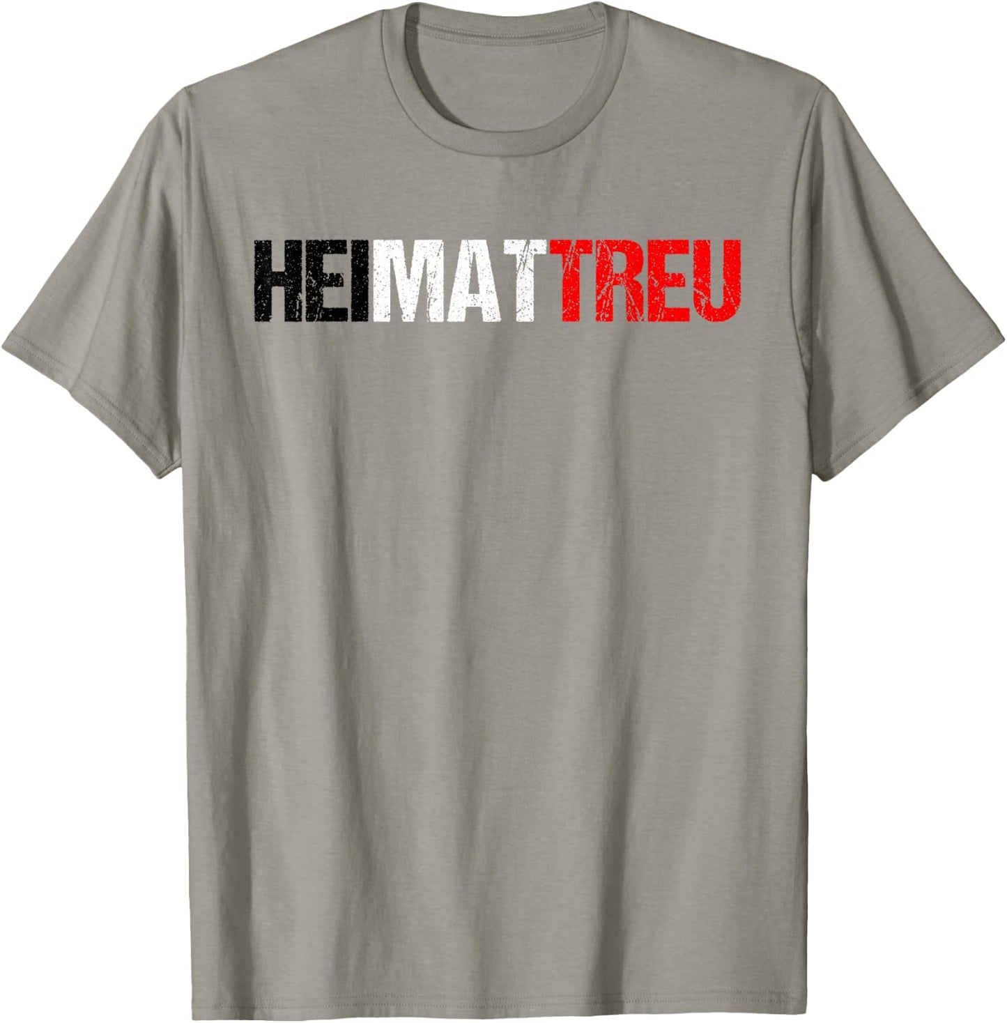 HEIMATTREU in Black / White / Red as German Lettering, gray T-Shirt - T-Shirt | Sand