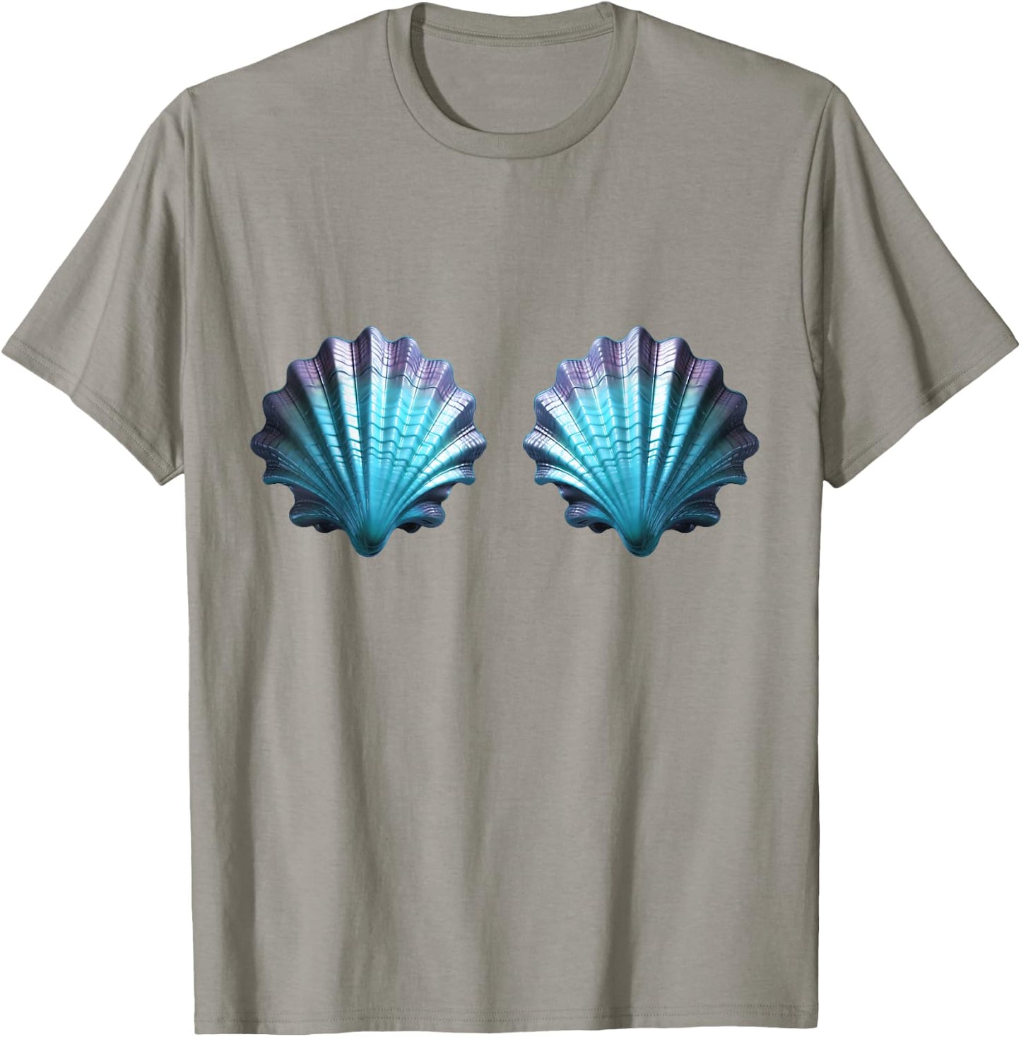 Mermaid Sea Shell Bra Costume Carnival Party Outfit , White T-Shirt - T-Shirt | Sand