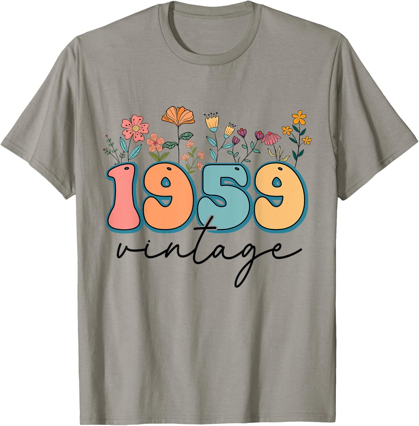 1959 Vintage Floral 65th Birthday 65 Years Old Flower Women T-Shirt - T-Shirt | Sand