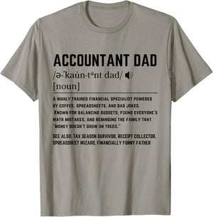 Funny Accountant Dad Definition Design Father's Day Birthday T-Shirt - T-Shirt | Sand