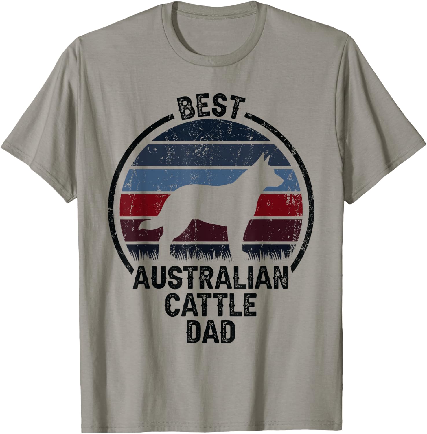 Best Dog Father Dad - Vintage Australian Cattle Dog Men Women T-Shirt - T-Shirt | Sand
