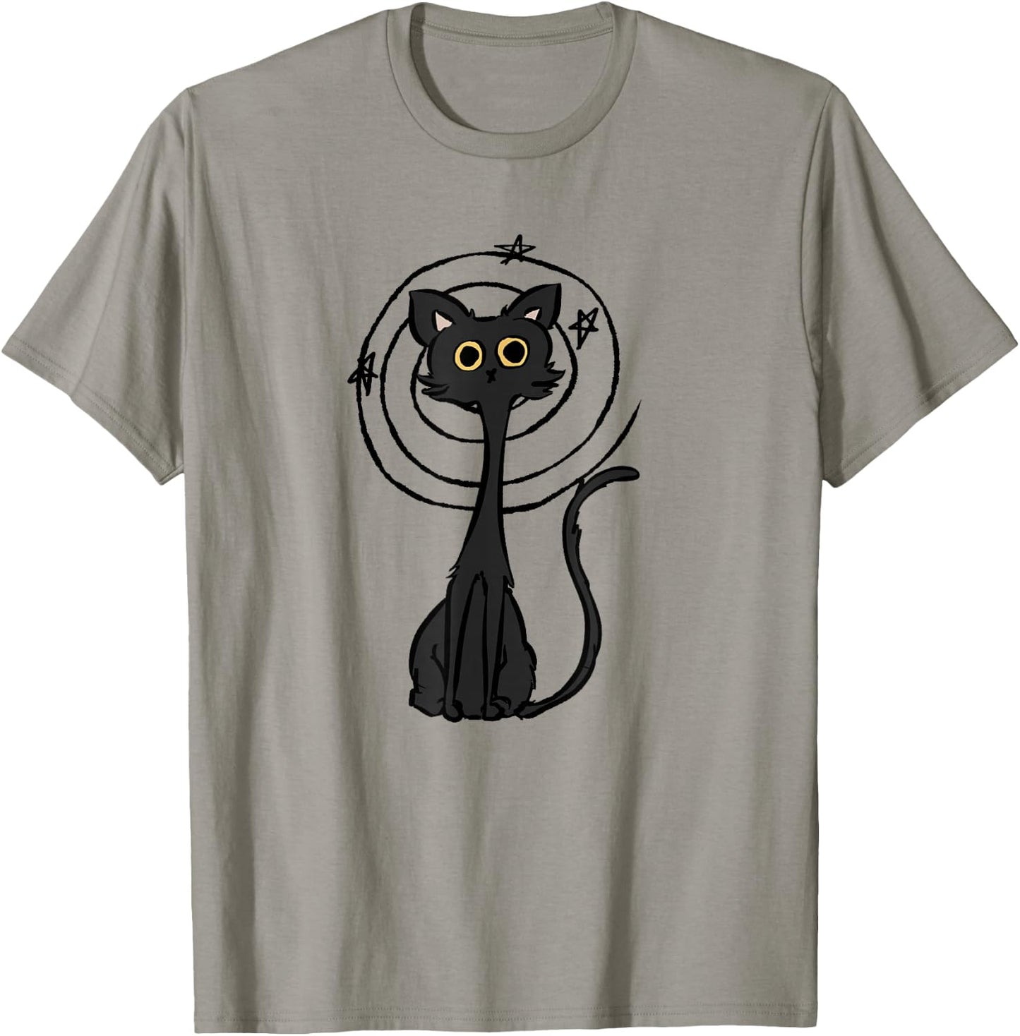 Y2K 90s Confused Crazy Mad Tomcat Cat under Starry T-Shirt - T-Shirt | Sand