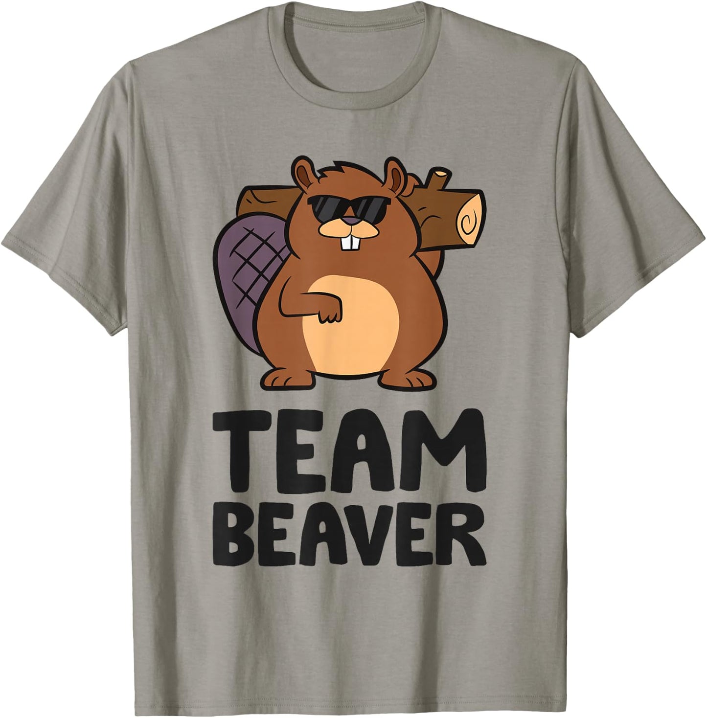 Funny Beaver Sayings And Beaver Gifts Team Beaver -Kids Kids' Casual T-Shirt - T-Shirt | Sand
