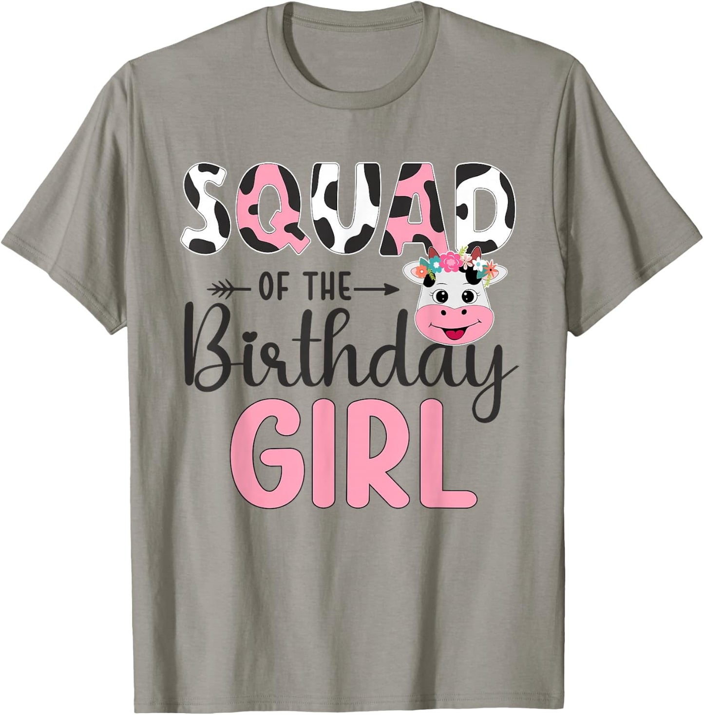 Squad of The Birthday Girl Farm Cow 1 St Birthday Girl T-Shirt - T-Shirt | Sand