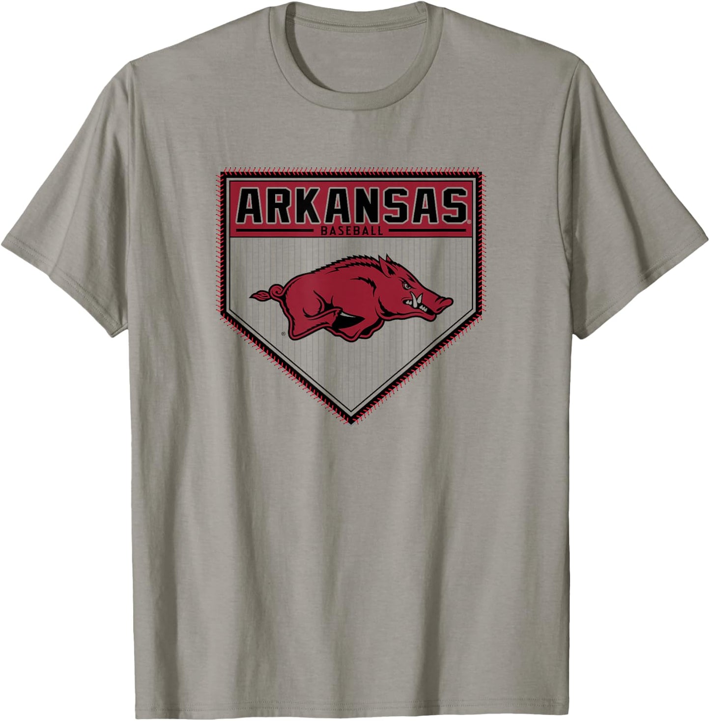 Arkansas Razorbacks Baseball Homeplate White T-Shirt - T-Shirt | Sand