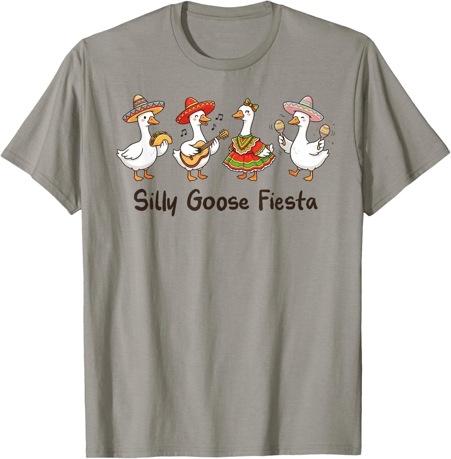 Funny Silly Goose Mexican Cinco de Mayo Goose Fiesta Goose T-Shirt - T-Shirt | Sand