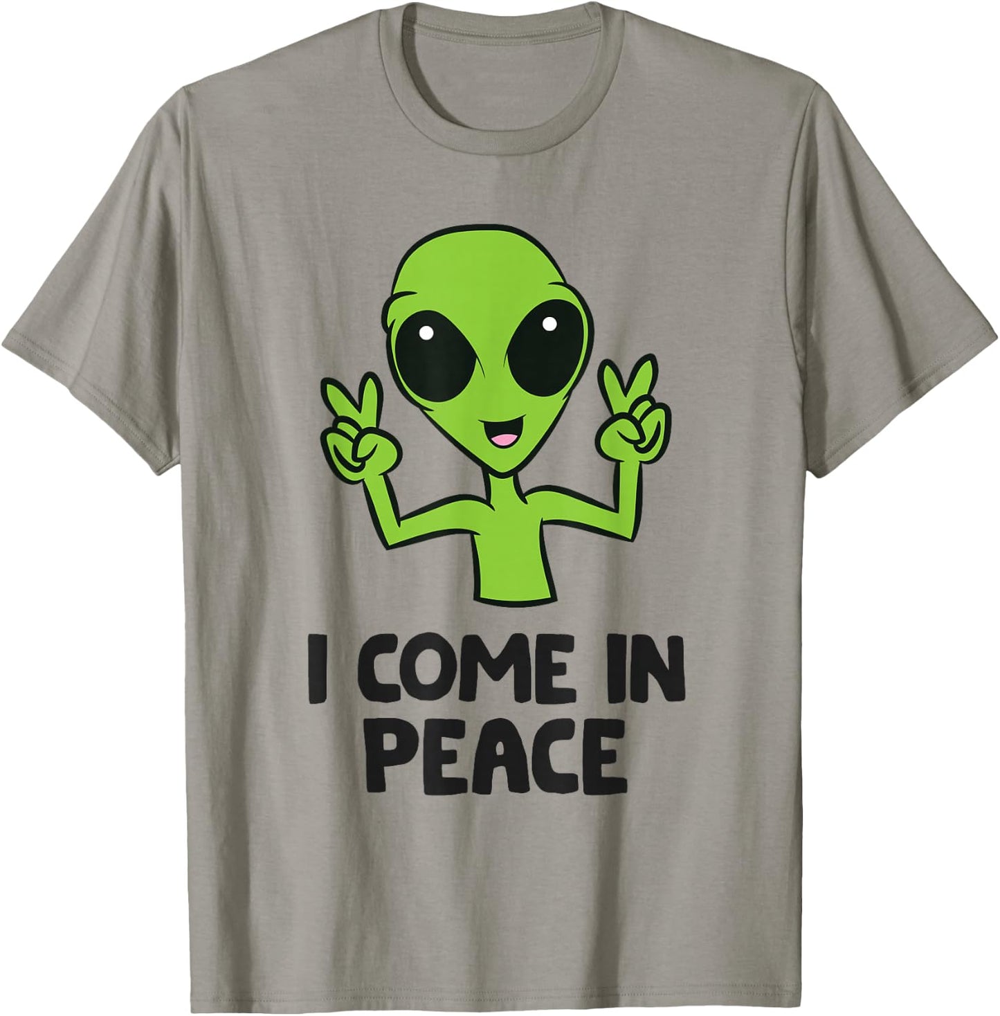 Alien I Come In Peace Space Rave EDM Music Alien T-Shirt - T-Shirt | Sand